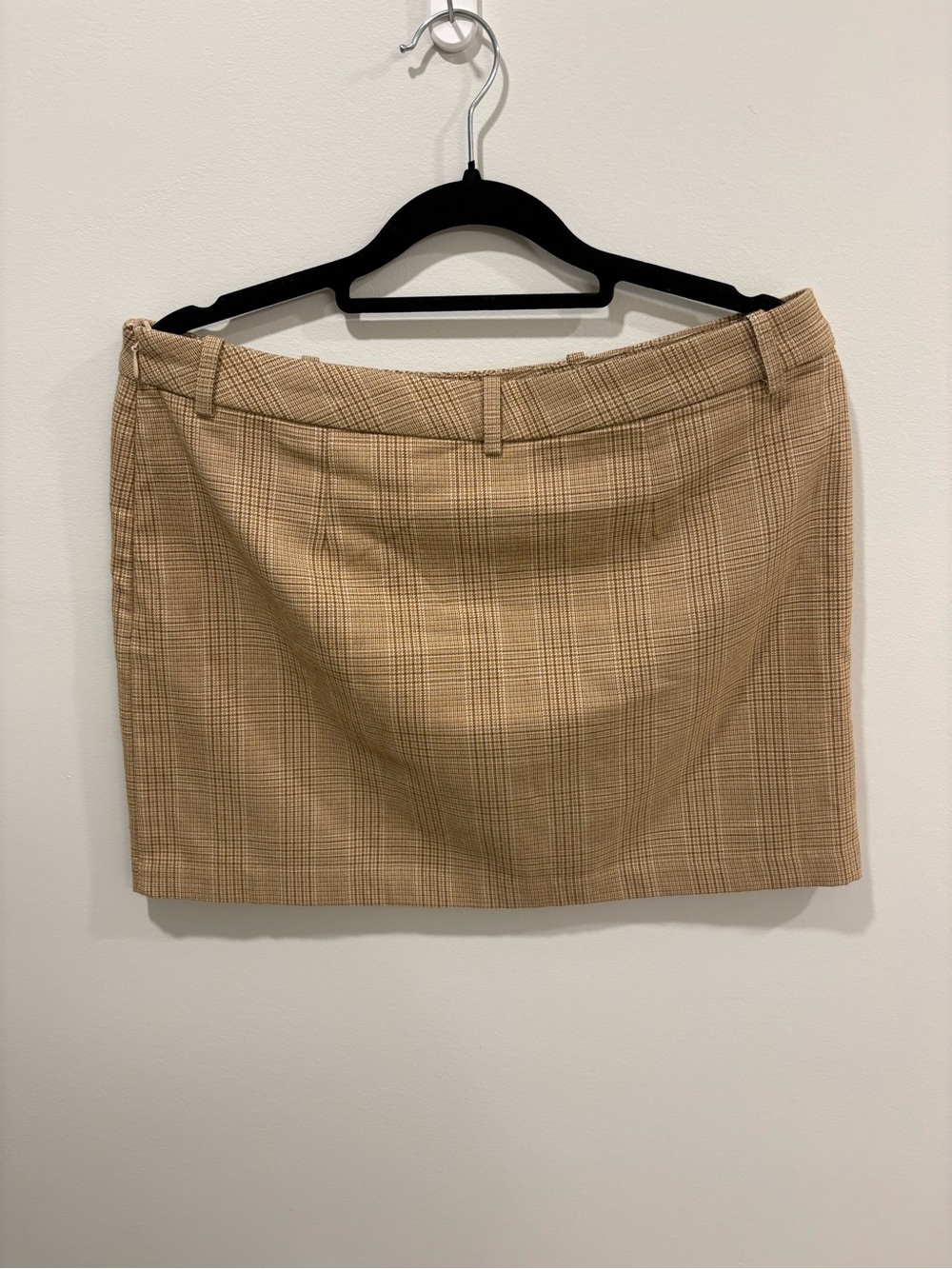 H&M Plaid Mini Skirt in Tan